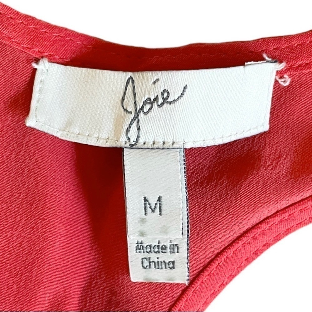 🌺 Joie Cosmo Grenadine 100% Silk Exposed Peplum Zipper Tank Top Size M - Picture 6 of 8